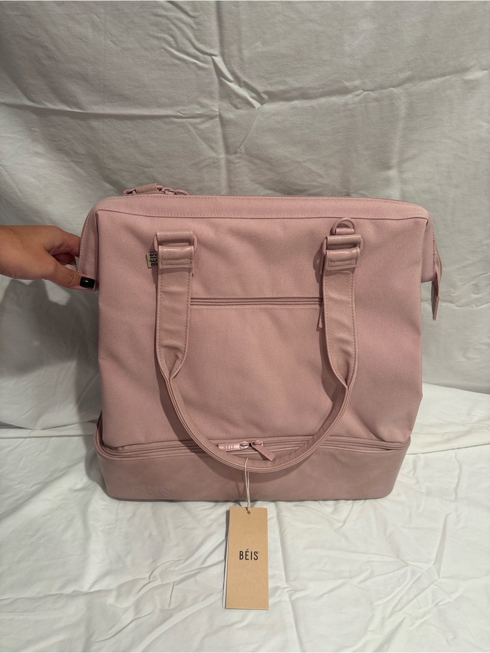 BEIS Blush Pink Quilted Tote